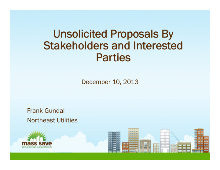unsolicit unsolicited pr d proposals by oposals by stak