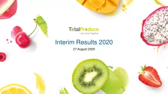 Interim Results 2020  27 August 2020  Disclaimer  Any forward-looking statements made in this