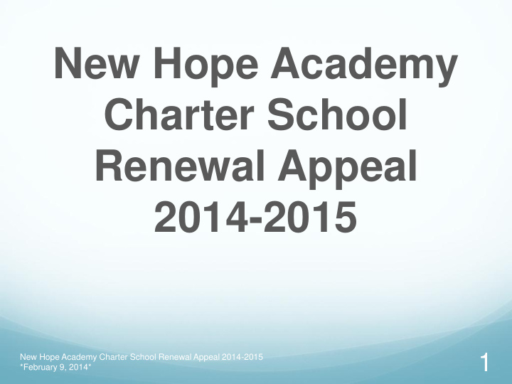 charter school renewal appeal