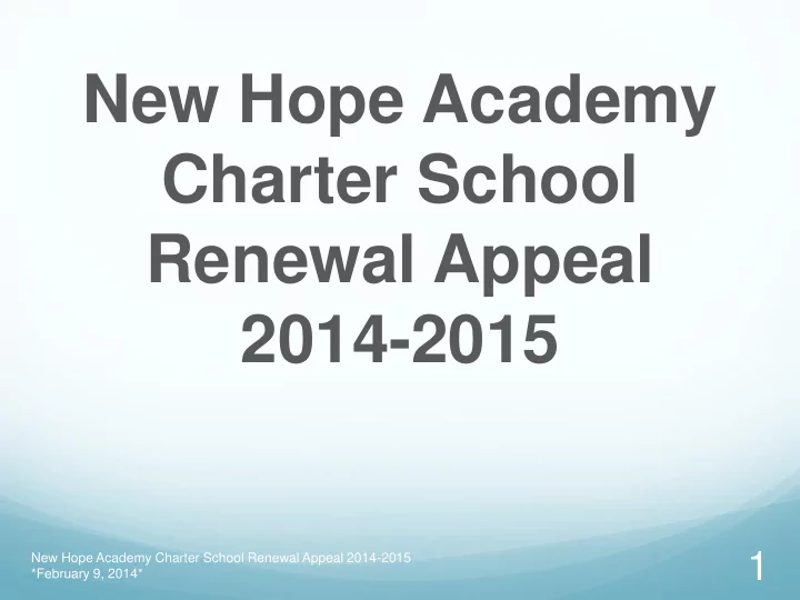 charter school renewal appeal