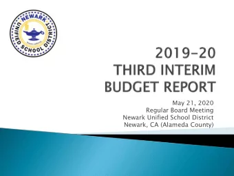 May 21, 2020  Regular Board Meeting  Newark Unified School District  Newark, CA (Alameda County)