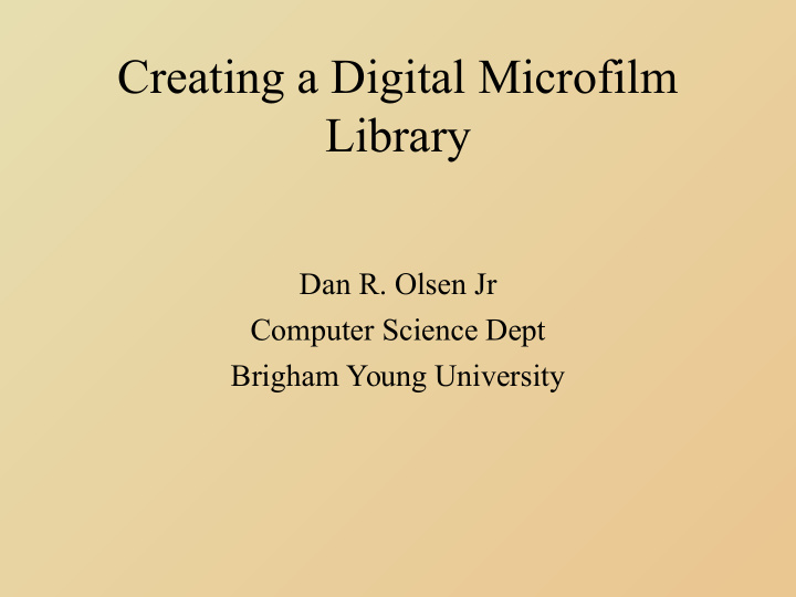 creating a digital microfilm library