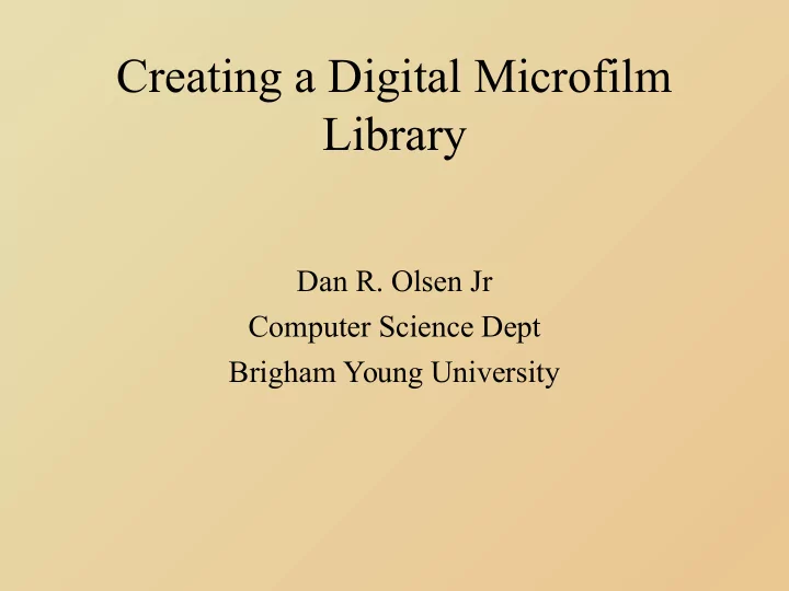 creating a digital microfilm library