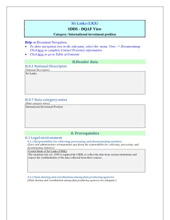 Sri Lanka (LKX)  SDDS - DQAF View  Category: International investment position  SDDSKey Help on