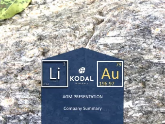 Au  196.97  AGM PRESENTATION  Company Summary IMPORTANT NOTICE  1  DISCLAIMER The information