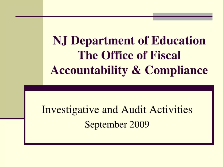nj department of education the office of fiscal