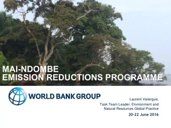 (FCPF) CARBON FUND  Mai Ndombe Emission Reductions Program,  Democratic Republic of Congo