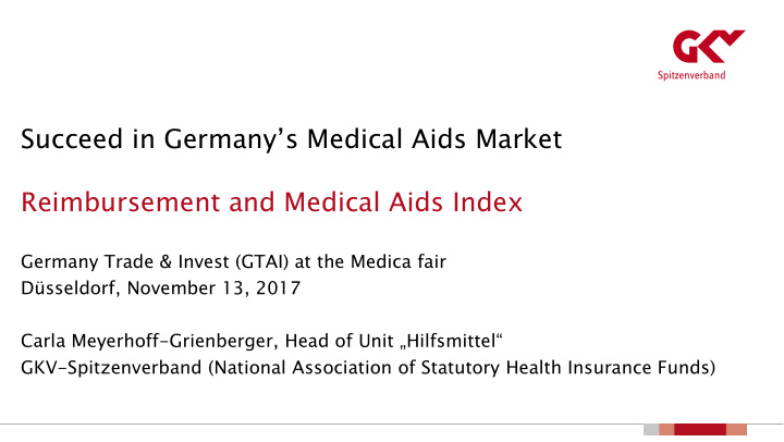 succeed in germany s medical aids market