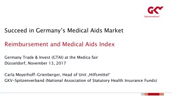 Succeed in Germanys Medical Aids Market  Reimbursement and Medical Aids Index  Germany Trade