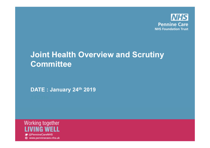 joint health overview and scrutiny committee