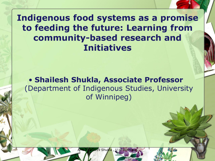 indigenous food systems as a promise