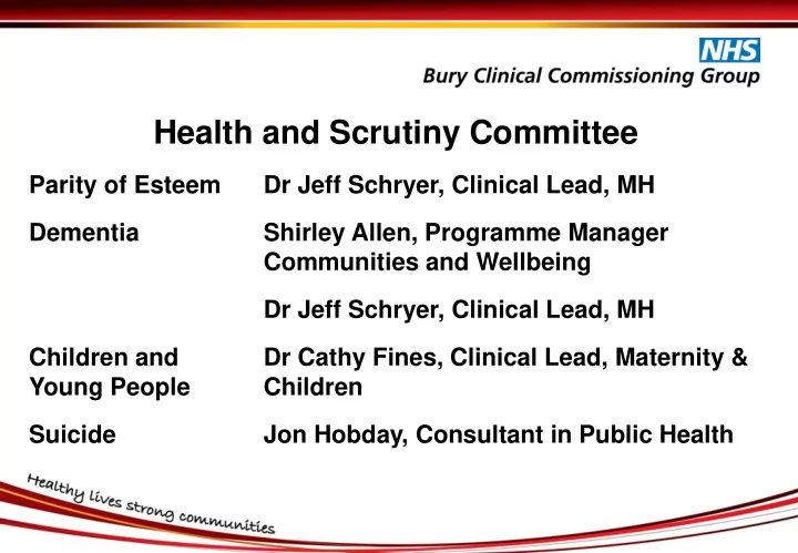 mh investment standard parity of esteem dr jeff schryer