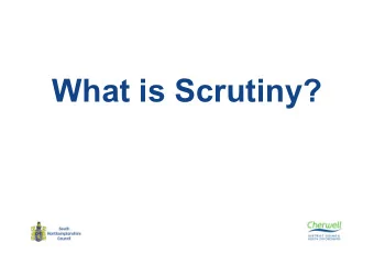 What is Scrutiny?  Scrutiny Committees have the  following powers:   Review or or scrutinise