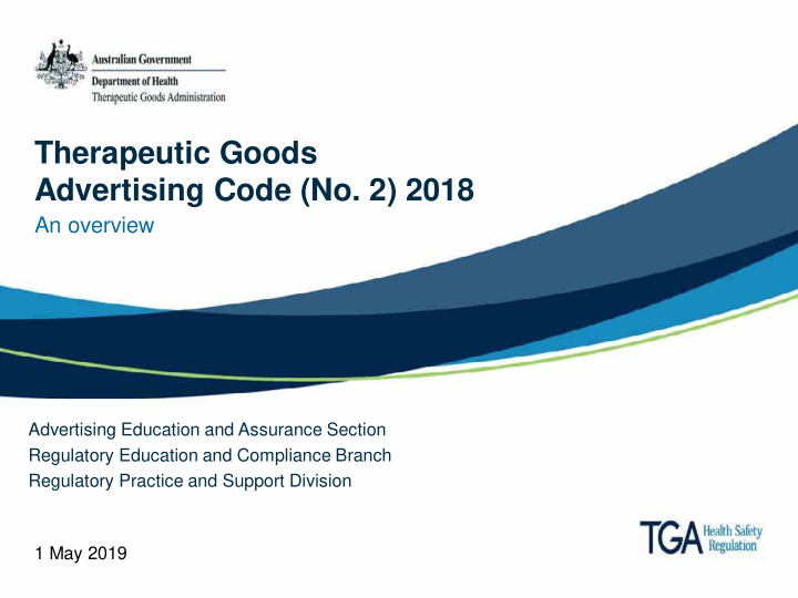 therapeutic goods advertising code no 2 2018