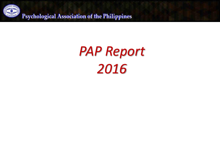 pap report