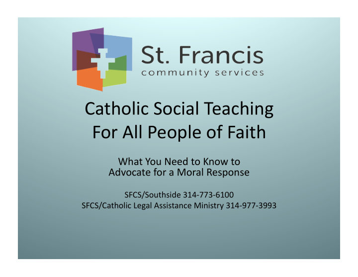 catholic social teaching for all people of faith