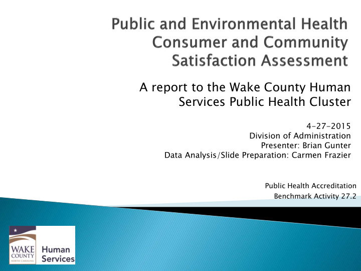 a report to the wake county human services public health