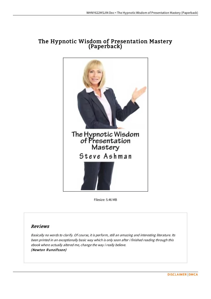the hypnotic wisdom of presentation mastery the hypnotic