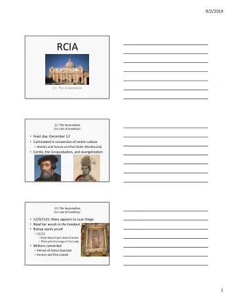 RCIA  11: The Incarnation  11: The Incarnation  Our Lady of Guadalupe  Feast day: December 12