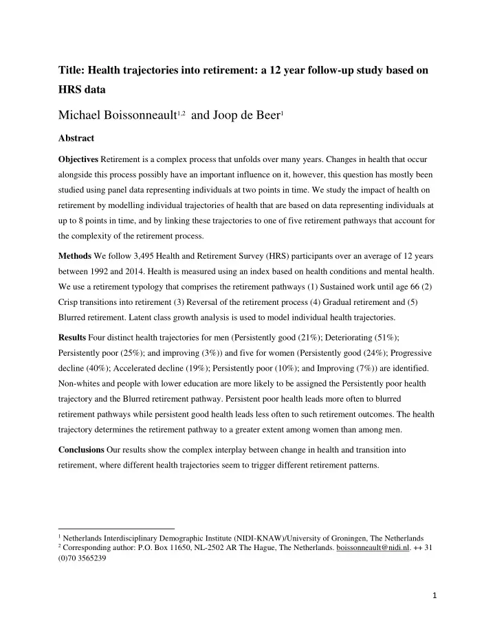 introduction in many countries population aging is