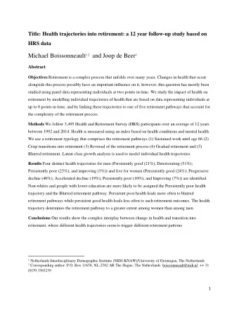 Introduction  In many countries population aging is contributing to increases in the share of