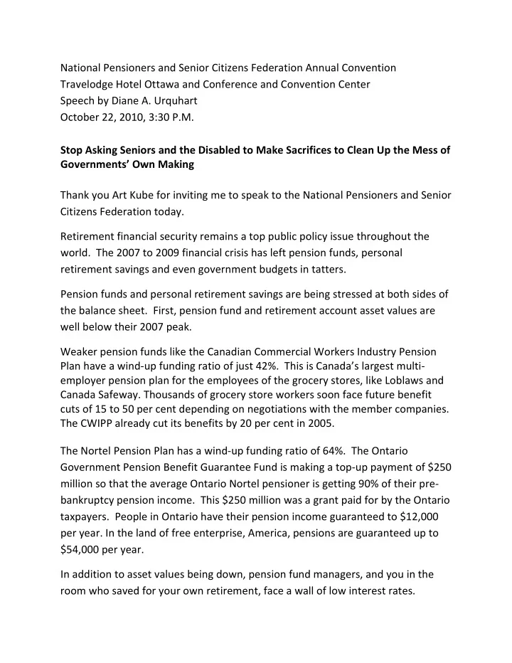 national pensioners and senior citizens federation annual