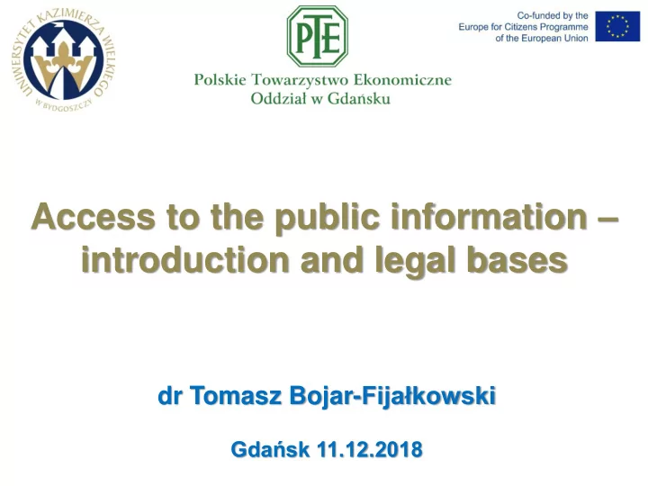 introduction and legal bases