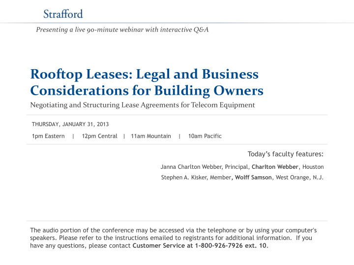 rooftop leases legal and business