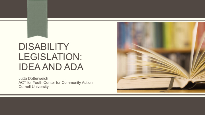 disability legislation idea and ada