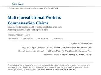 Multi-Jurisdictional Workers'  Compensation Claims  Selecting the Jurisdiction and Navigating
