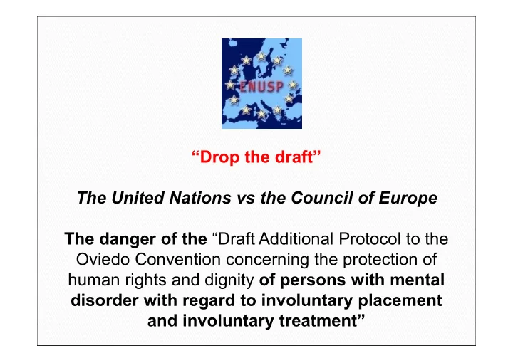 drop the draft the united nations vs the council of