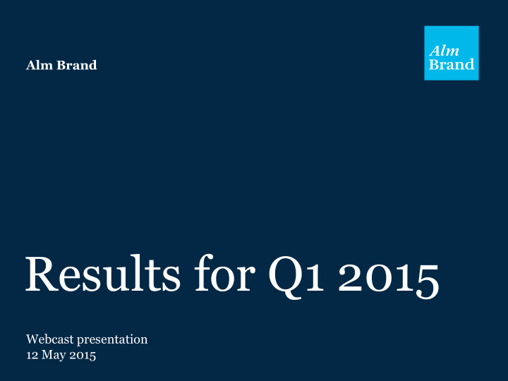 results for q1 2015