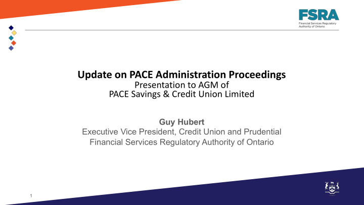 update on pace administration proceedings