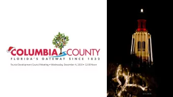 Tourist Development Council Meetjng  Wednesday, December 4, 2019  12:00 Noon  12.4.2019