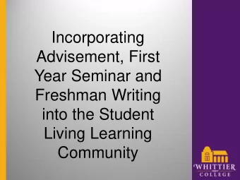 Lisa Bortman, Dean of First Year Programs and  Advising  Charles Eastman, Director of the Writing