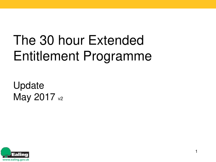 the 30 hour extended entitlement programme