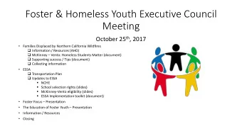 Foster &amp; Homeless Youth Executive Council  Meeting October 25 th , 2017    Families