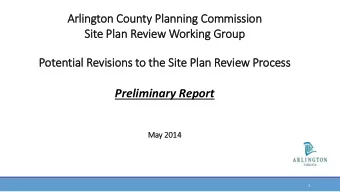 Arlington C  County Planning C  g Commission  Site P  Plan R  Review Working  g Group  Poten