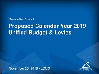 Unified Budget &amp; Levies  November 28, 2018 - LCMG  2  Statutory Responsibilities    Planning