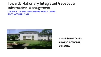 In  Information Management  UNGGIM, DE  DEQING, ZH  ZHEJIANG PROVINCE, CHINA  20  20-22 OCT  CTOBER