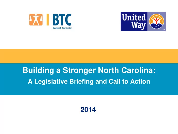 building a stronger north carolina