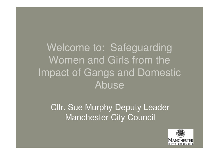 welcome to safeguarding women and girls from the impact