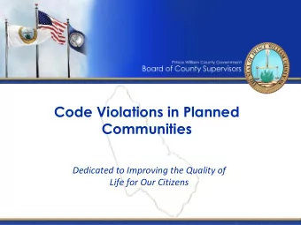 Communities  Dedicated to Improving the Quality of  Life for Our Citizens  Who We Are  Property