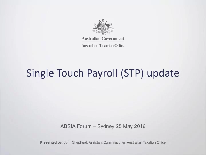 single touch payroll stp update