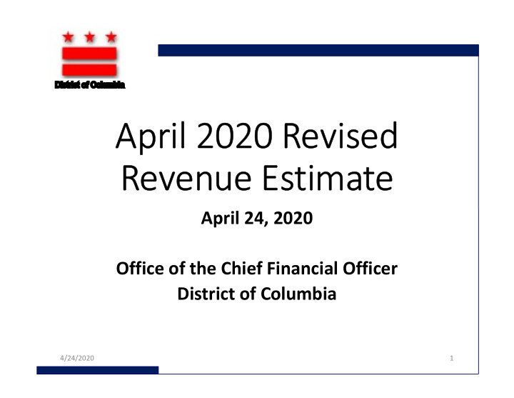 april 2020 revised revenue estimate