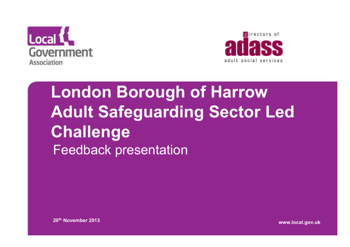 london borough of harrow adult safeguarding sector led