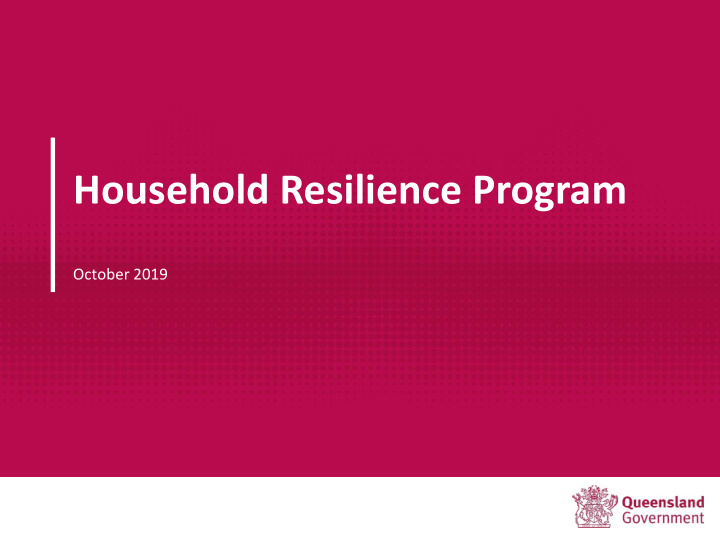 household resilience program