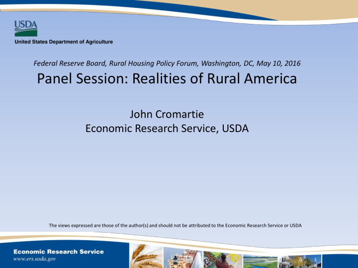 panel session realities of rural america