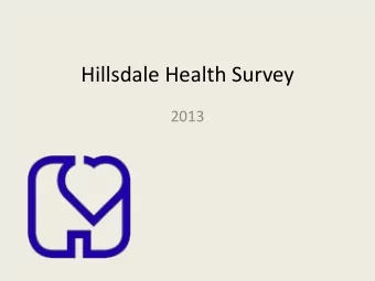 Hillsdale Health Survey  2013  Respondents  983 people responded to the HCHC survey.  This