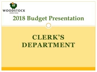 CLERKS  DEPARTMENT  Some Stats  2013  2014  2015  2016  2017  Marriage  40  35  55  70  53